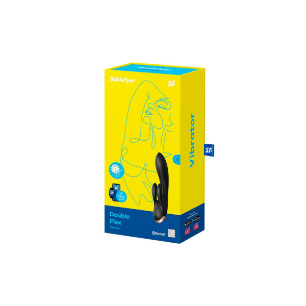 Vibromasseur rabbit noir double stimulation clitoris Double Flex Satisfyer 